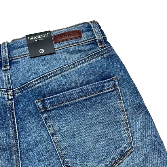 Blank NYC Medium Wash High Rise Rolled Denim Shorts US 27 - Picture 7 of 9